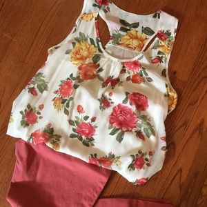 White floral top